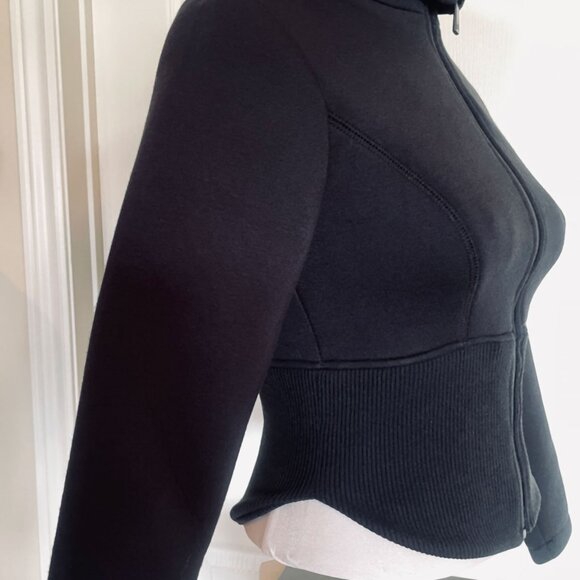 Zara Scuba Black Fitted Neoprene -Effect Jacket - Picture 2 of 16